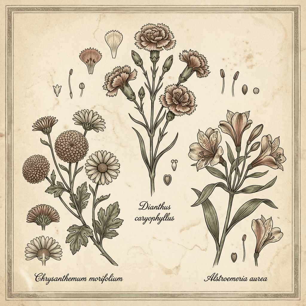 A beautiful arrangement of carnations, chrysanthemums, and alstroemeria, showcasing long-lasting cheap flowers.