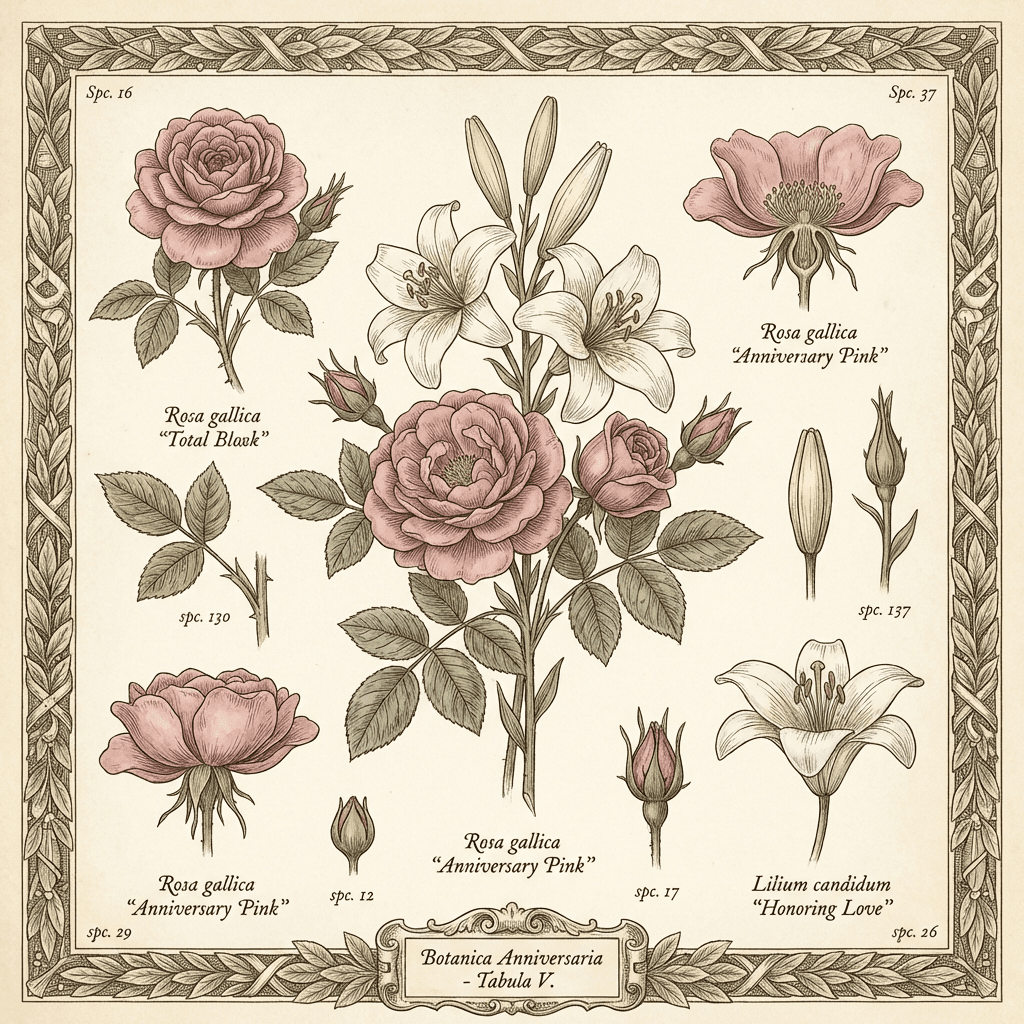 Beautiful anniversary flower arrangement for parents with pink roses and white lilies