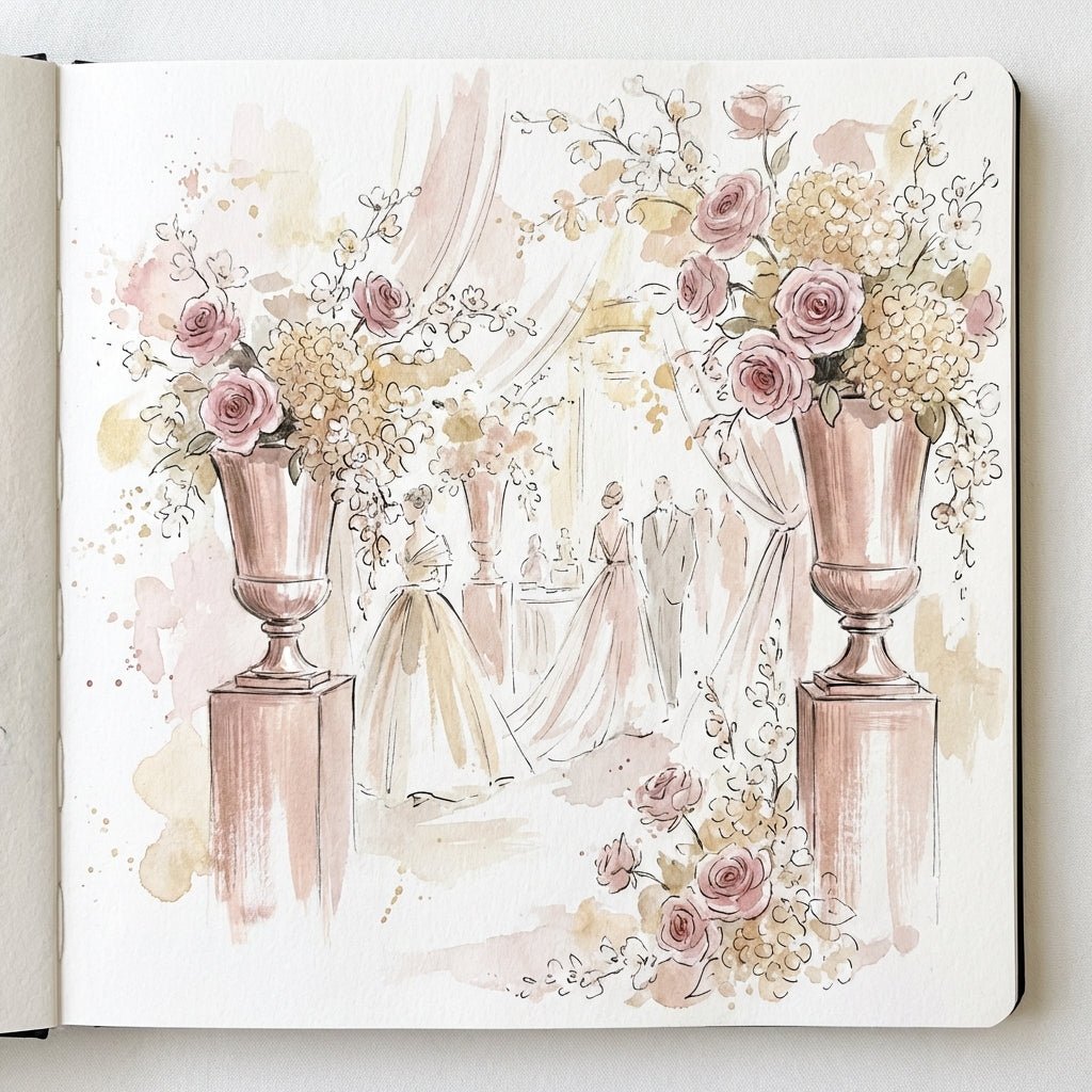 Stunning floral arrangements at a beauty brand event