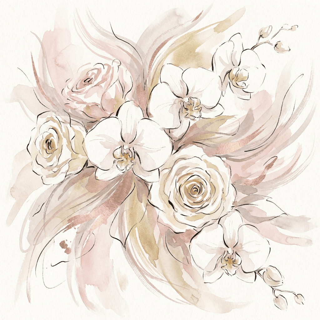 Elegant birthday flowers for a sophisticated woman, featuring white orchids and roses.