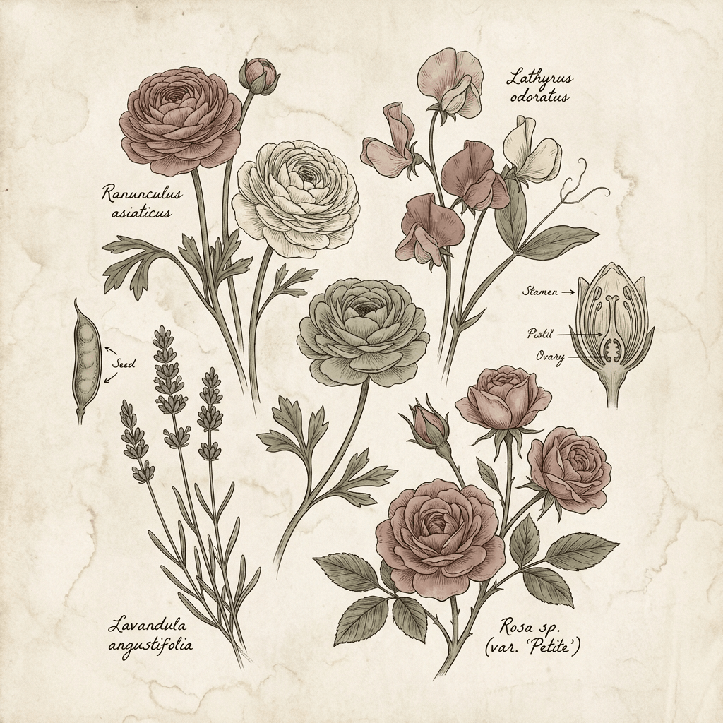 Colorful flower subscription box delivered to a home.