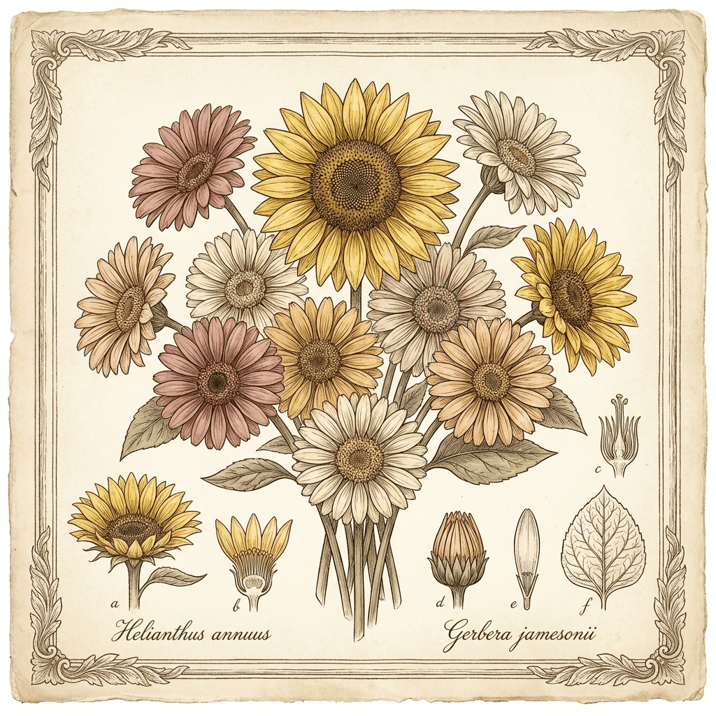 Cheerful get well flower arrangement with sunflowers and gerbera daisies.