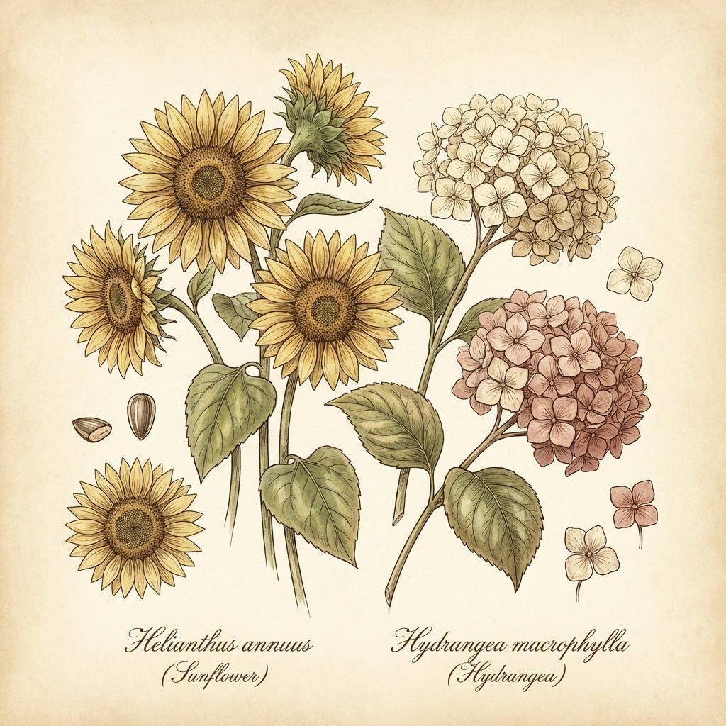 Cheerful nursing school graduation flower arrangement featuring sunflowers and hydrangeas