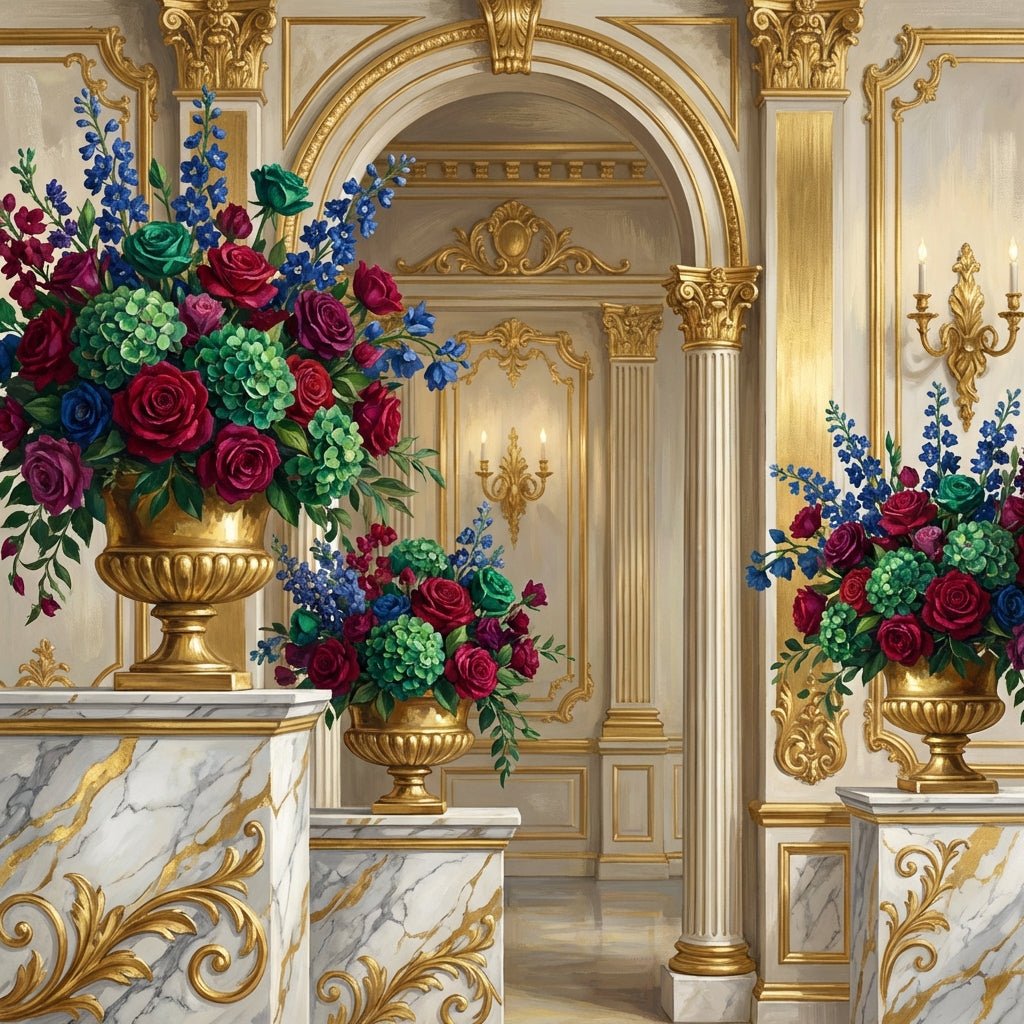 Stunning floral arrangements at a retail store grand opening