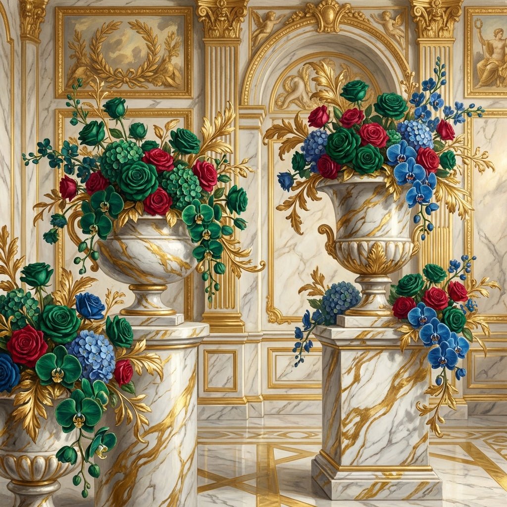 Modern tech product launch featuring floral installations