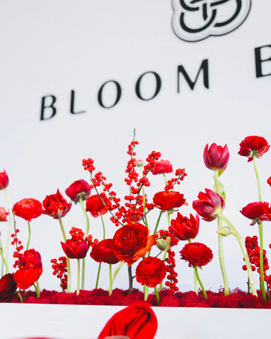 congratulation bouquet with blue and red flowers from bloom boom