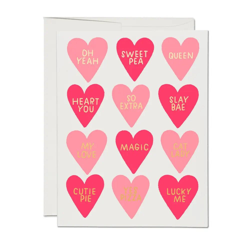 Conversation Hearts Valentine's Day Greeting Card