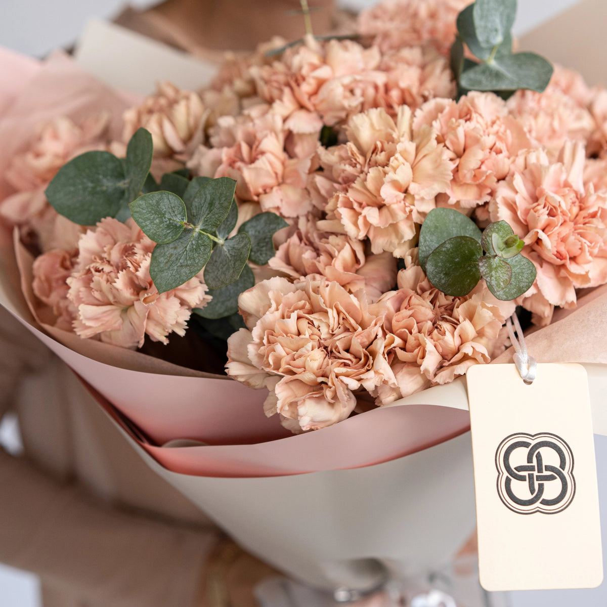 Bouquet "Apple Tea" with 20/50/75 carnations