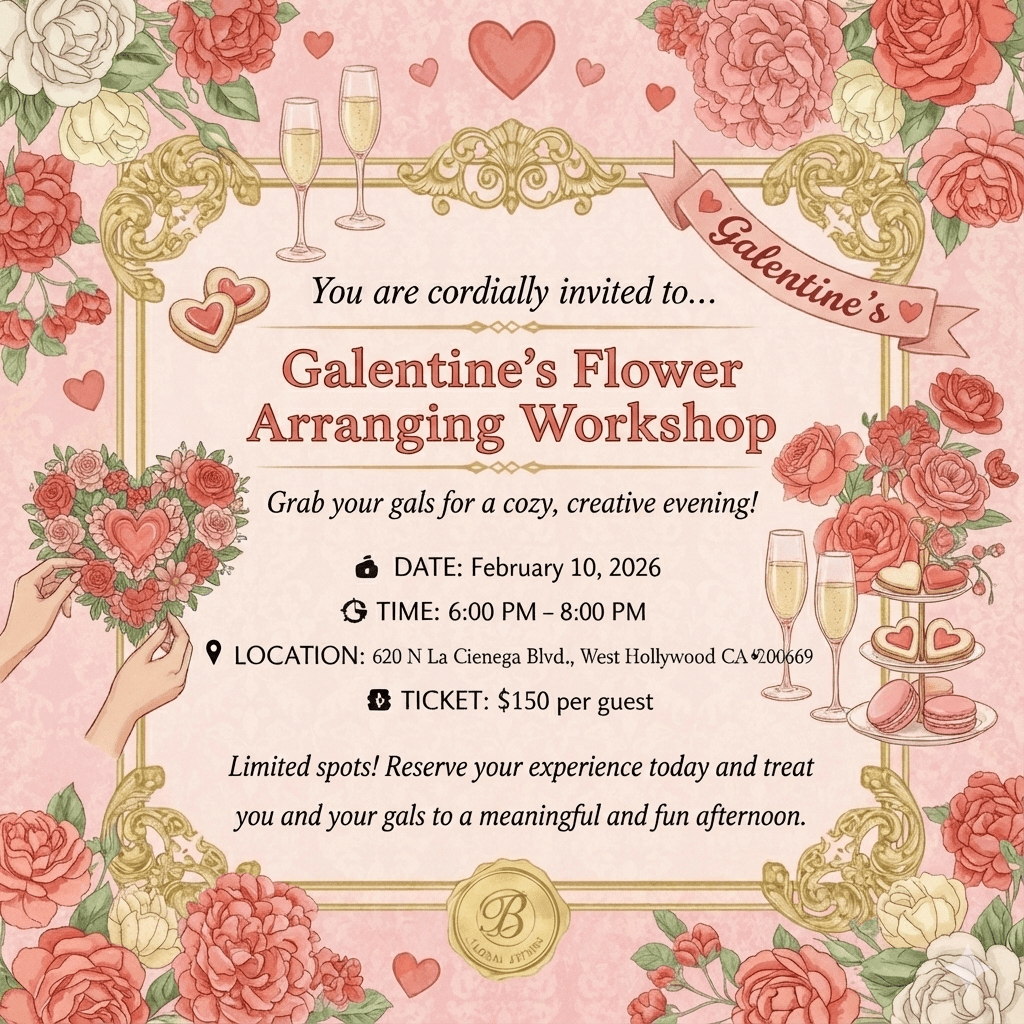 Feb - Galentine's Day Floral Arranging Workshop 🌸