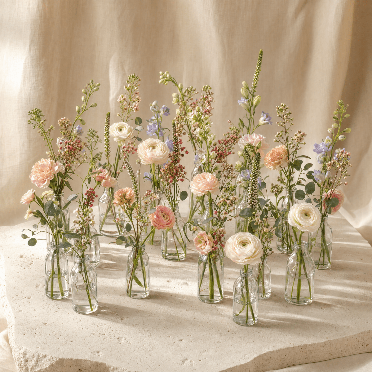 Bud Vase Sets — detail set of 15