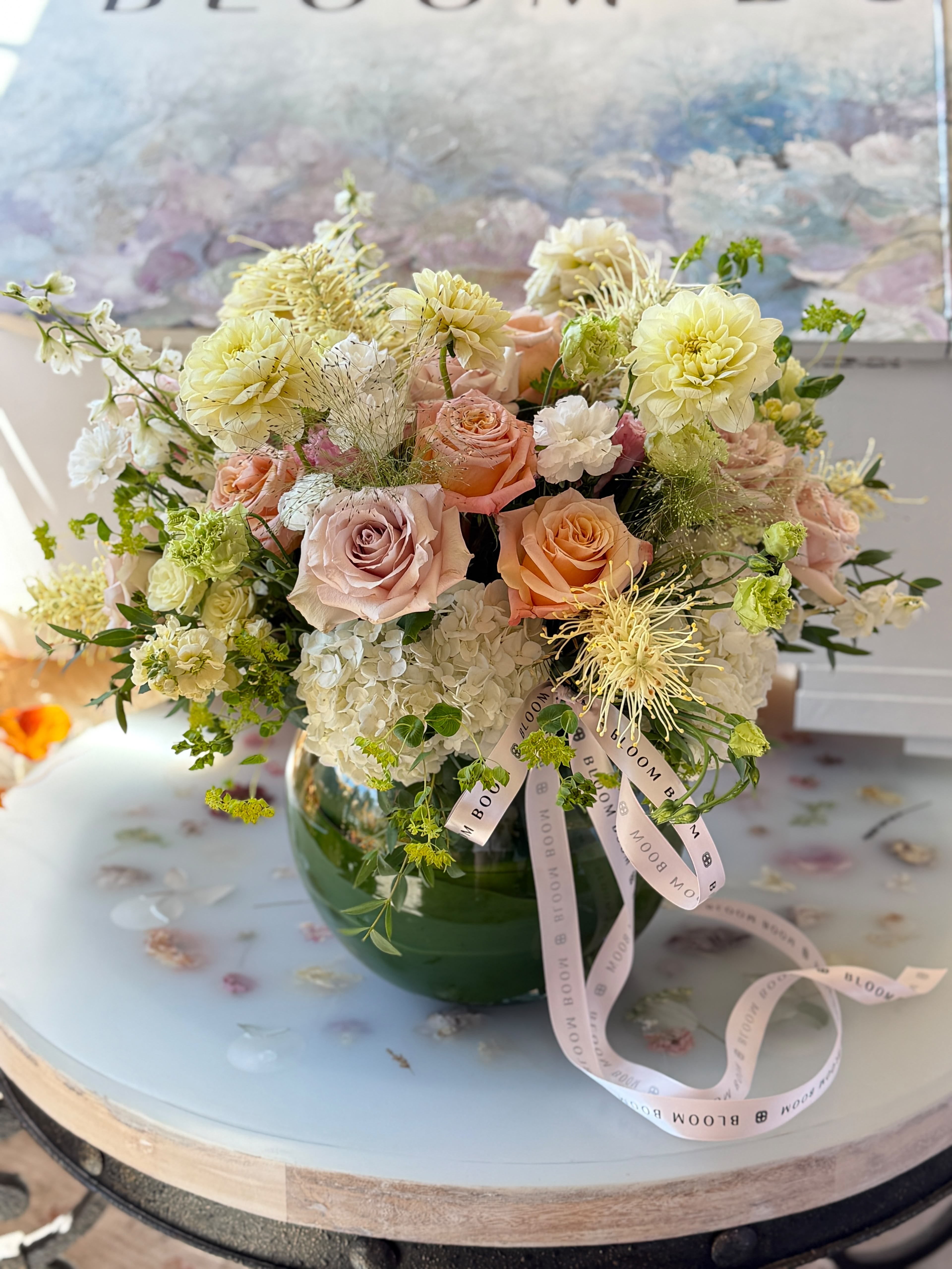 Garden Style Bubble Bowl Arrangement