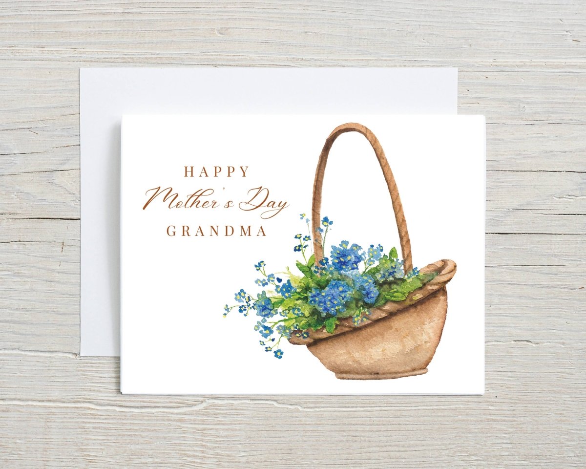 Mother's Day card, for Grandma, Nana or Mimi, Flower Basket