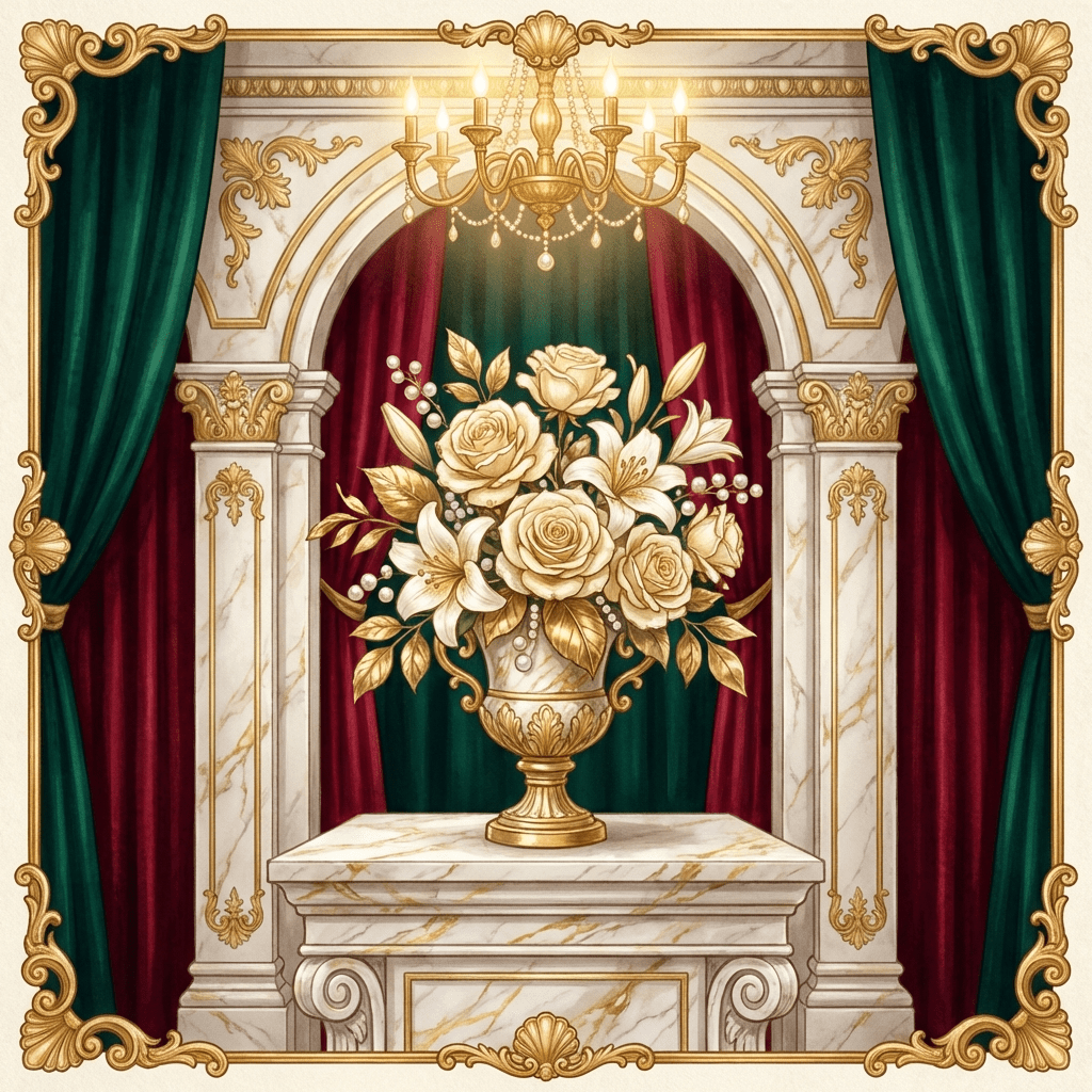 Elegant cream and white floral arrangement for a 30th wedding anniversary