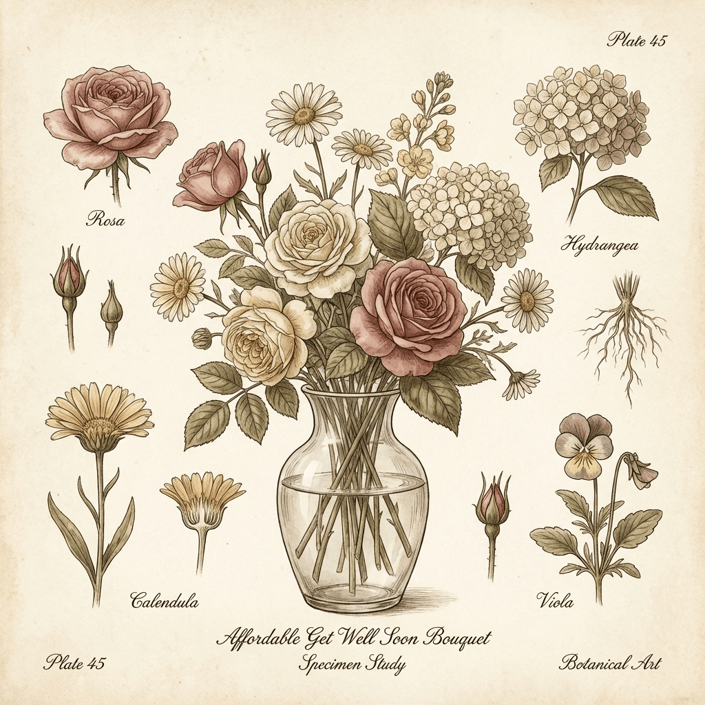 Affordable get well flowers arranged in a vase