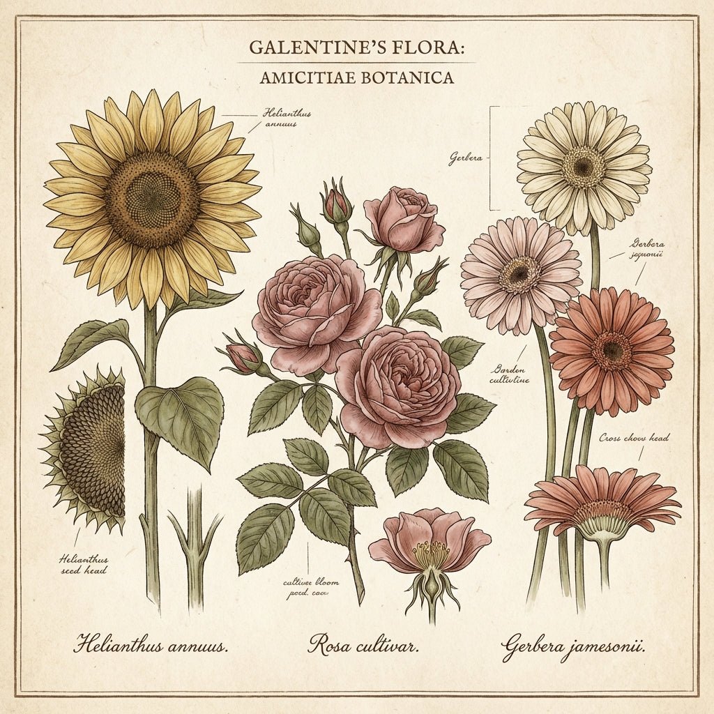 Galentine's Day flowers for best friends, featuring sunflowers, pink roses and gerbera daisies