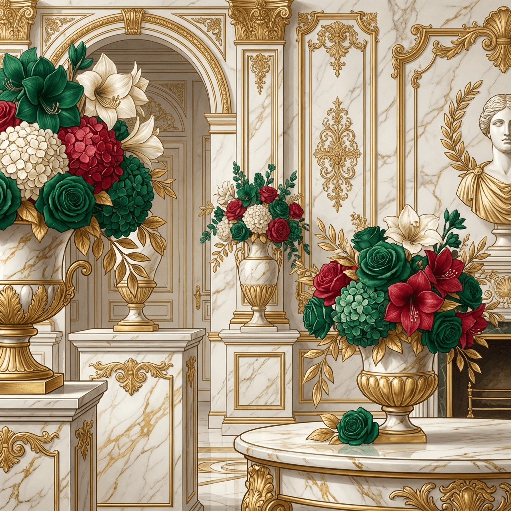 Elegant floral arrangements at a corporate award ceremony.