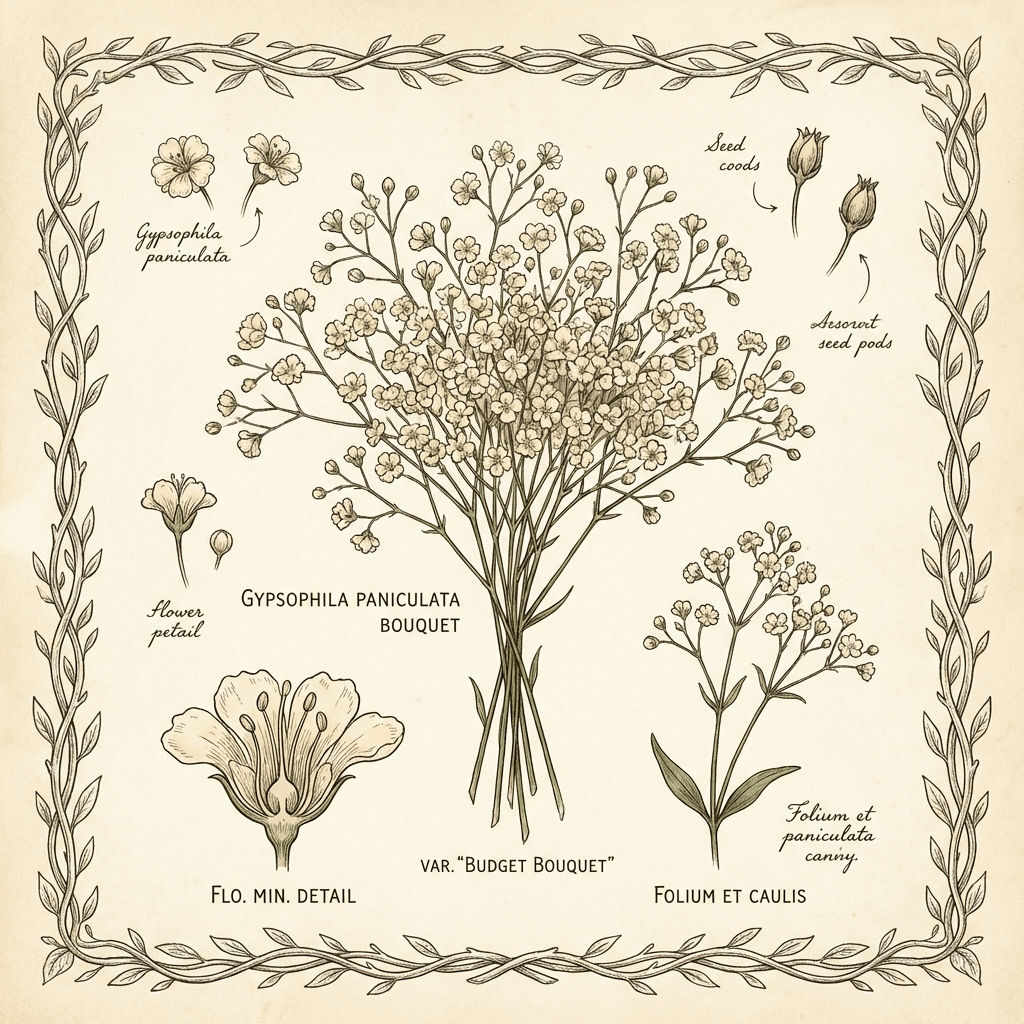 Dreamy baby's breath wedding bouquet on a budget