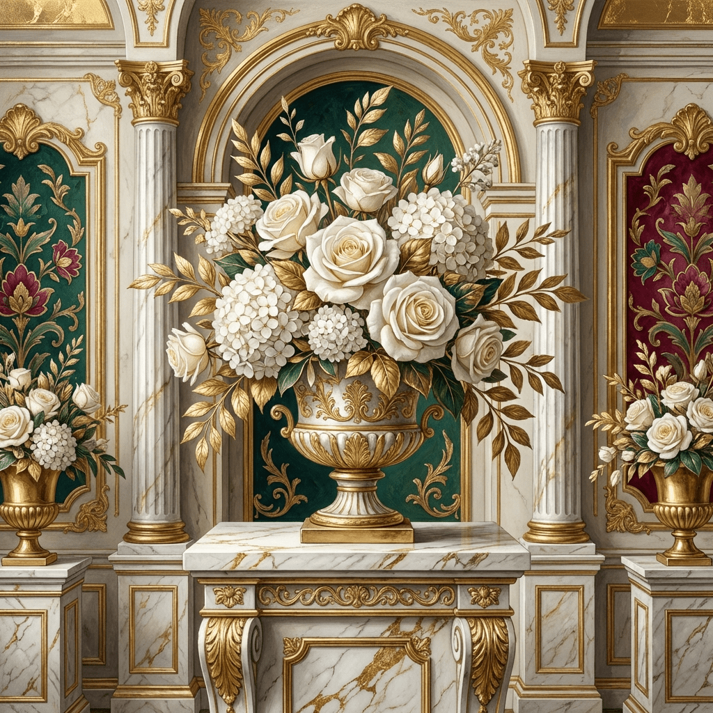Elegant white rose bar mitzvah centerpiece
