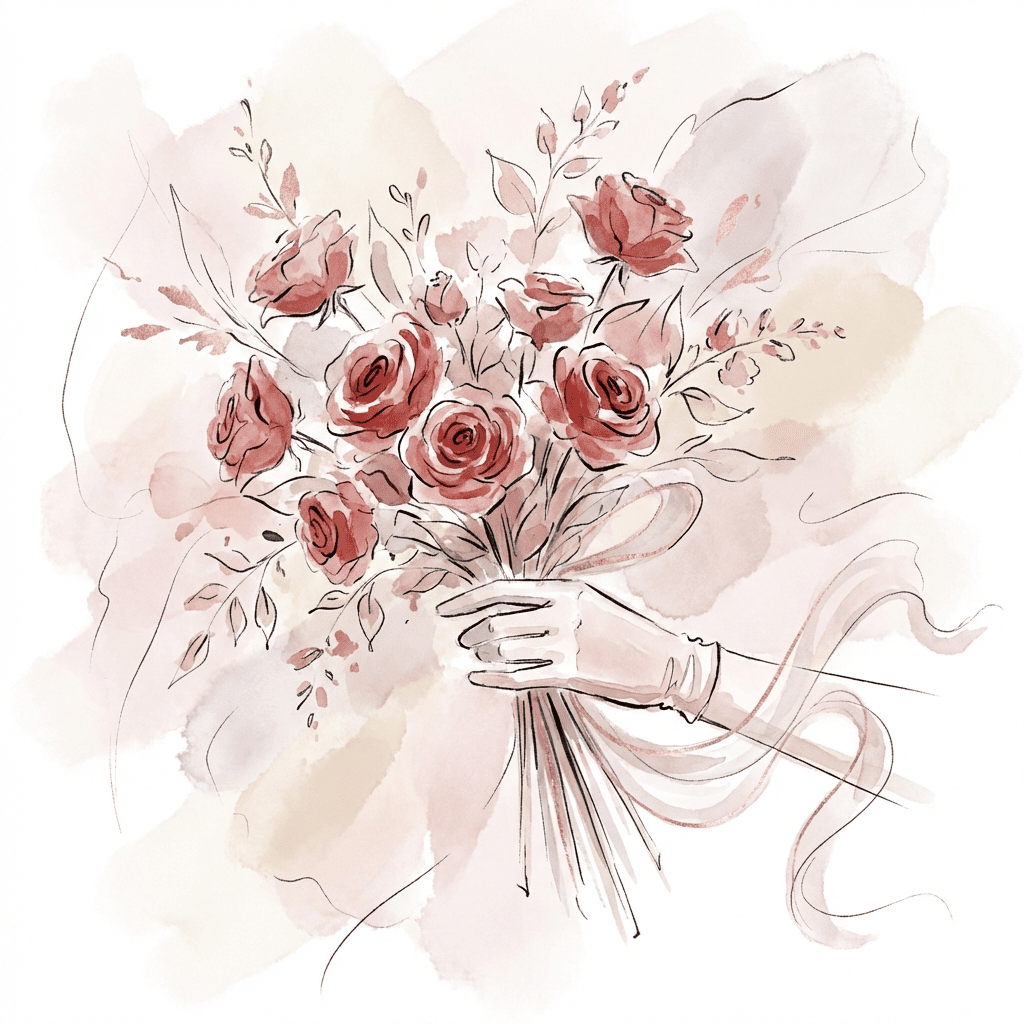 Romantic red rose bouquet for Valentine's Day