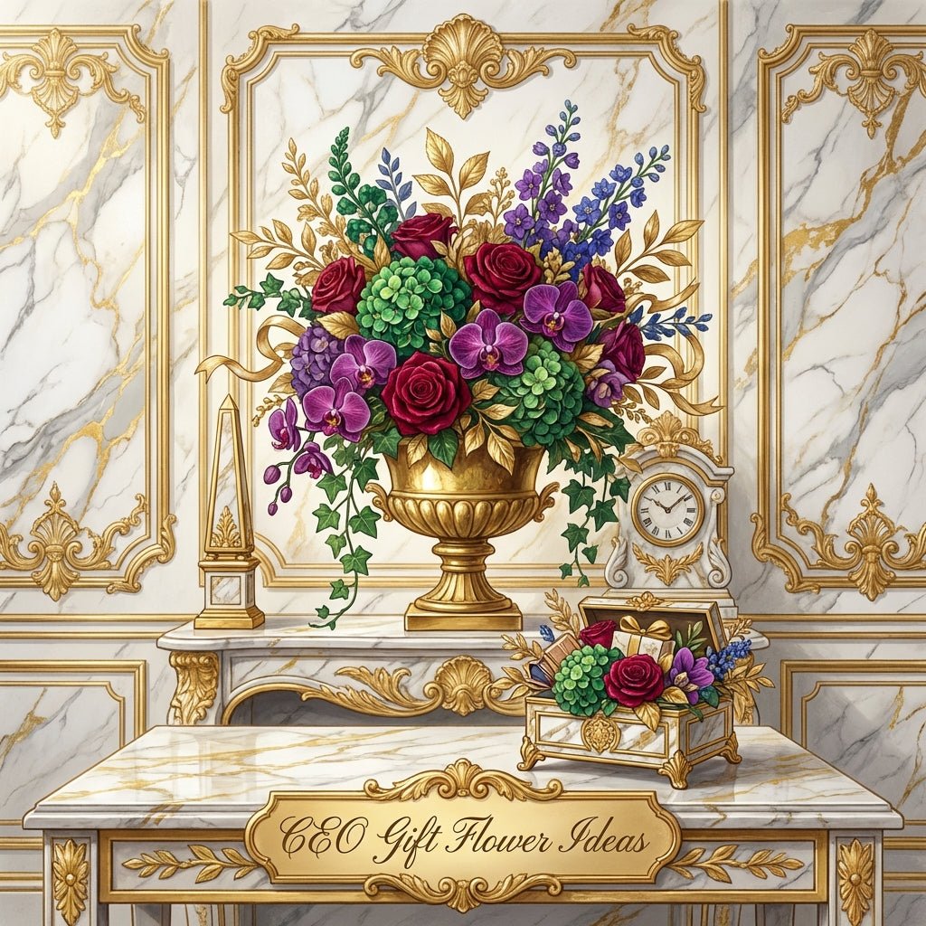 Elegant CEO gift flowers in a modern office setting