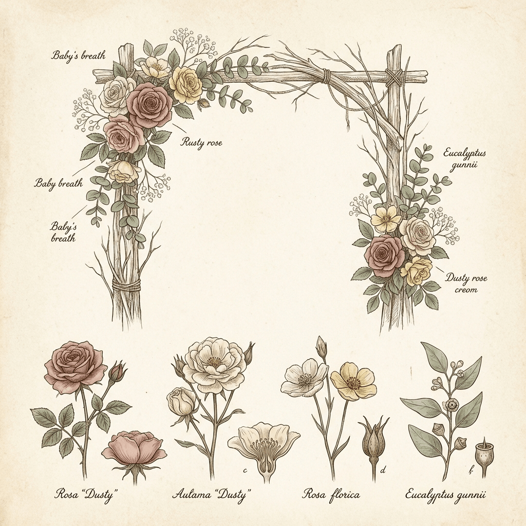 Beautiful wedding arch decorated with affordable flowers