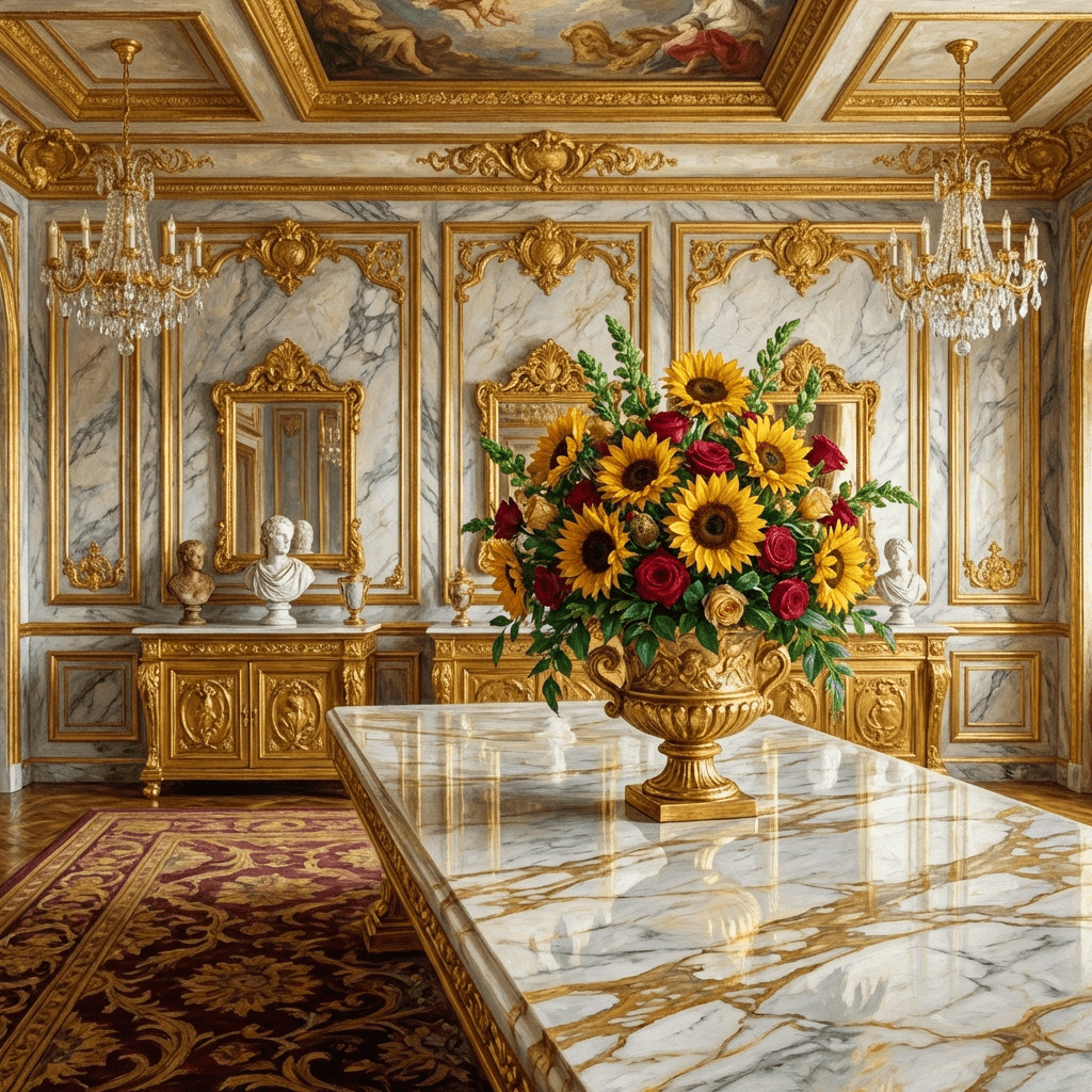 Elegant conference room with a sunflower arrangement