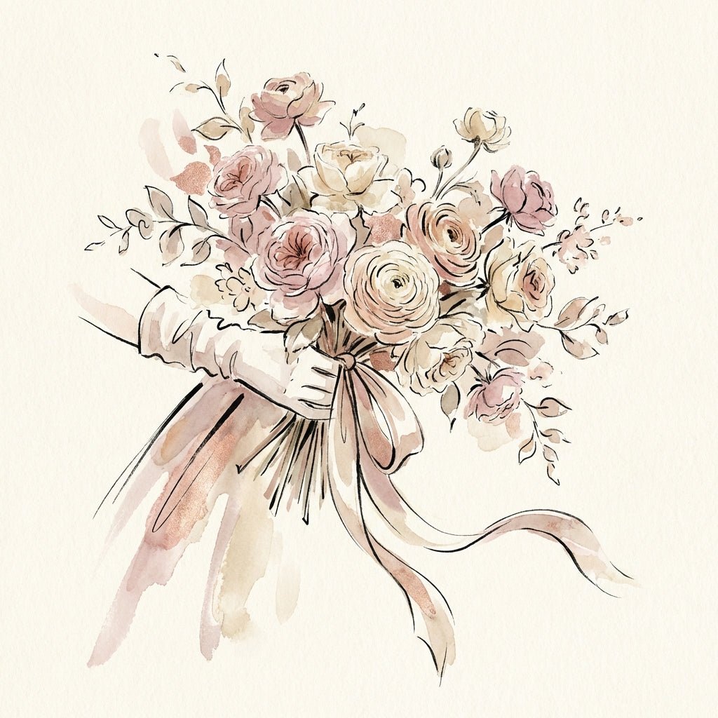 Courthouse wedding flowers arranged in a stylish bouquet.