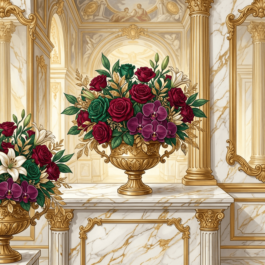 Luxury PhD graduation flower arrangement with orchids, roses, and lilies