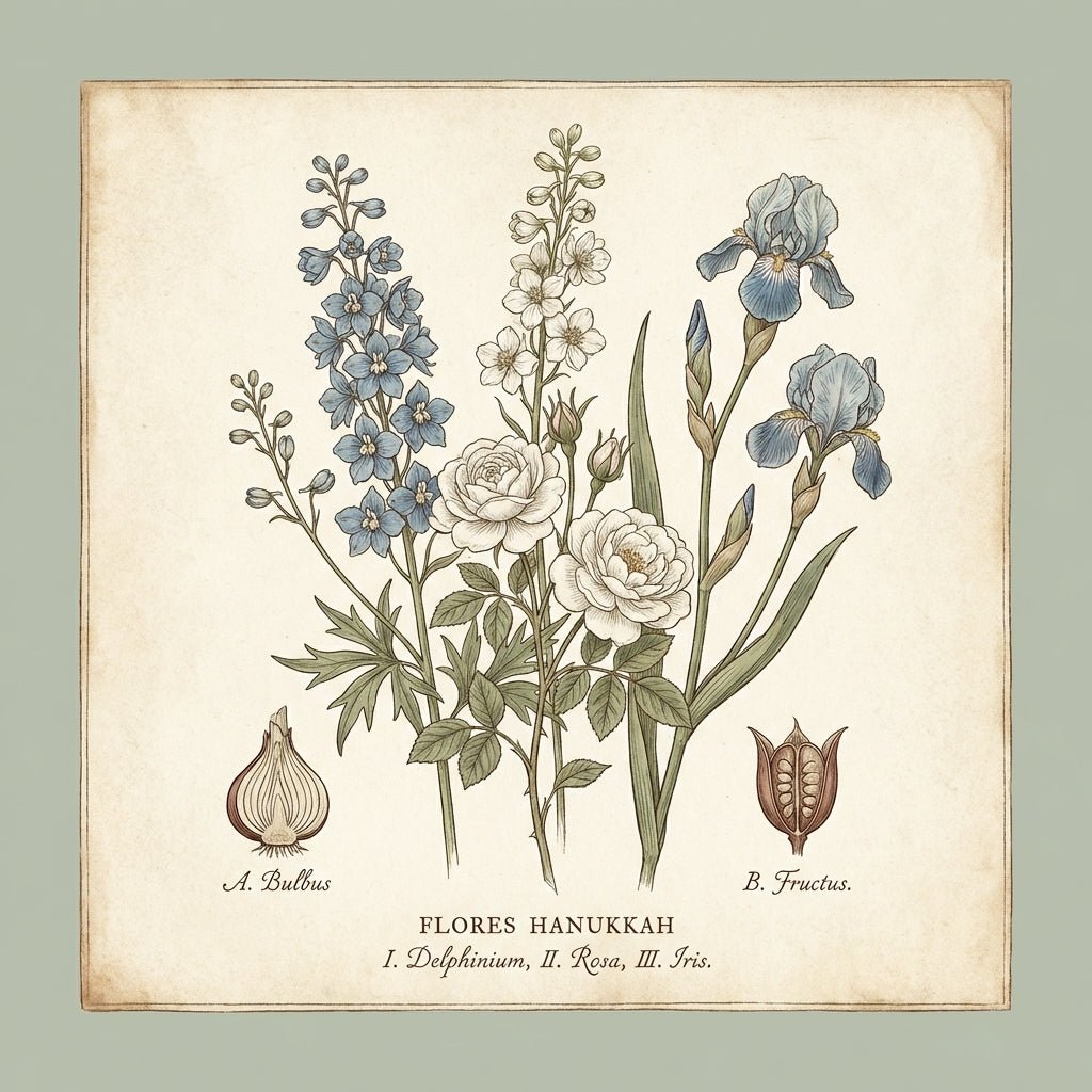 Beautiful blue and white Hanukkah flower arrangement