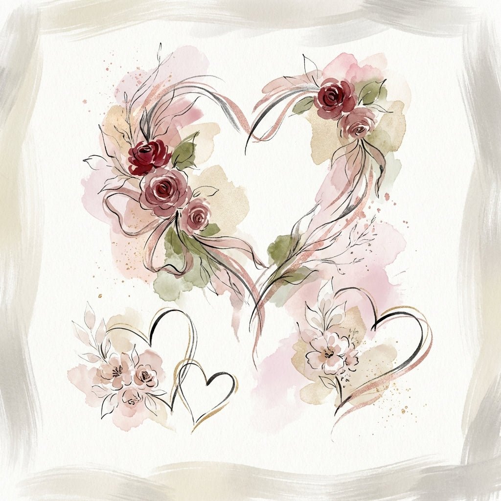 Heart shaped flower arrangement with red roses