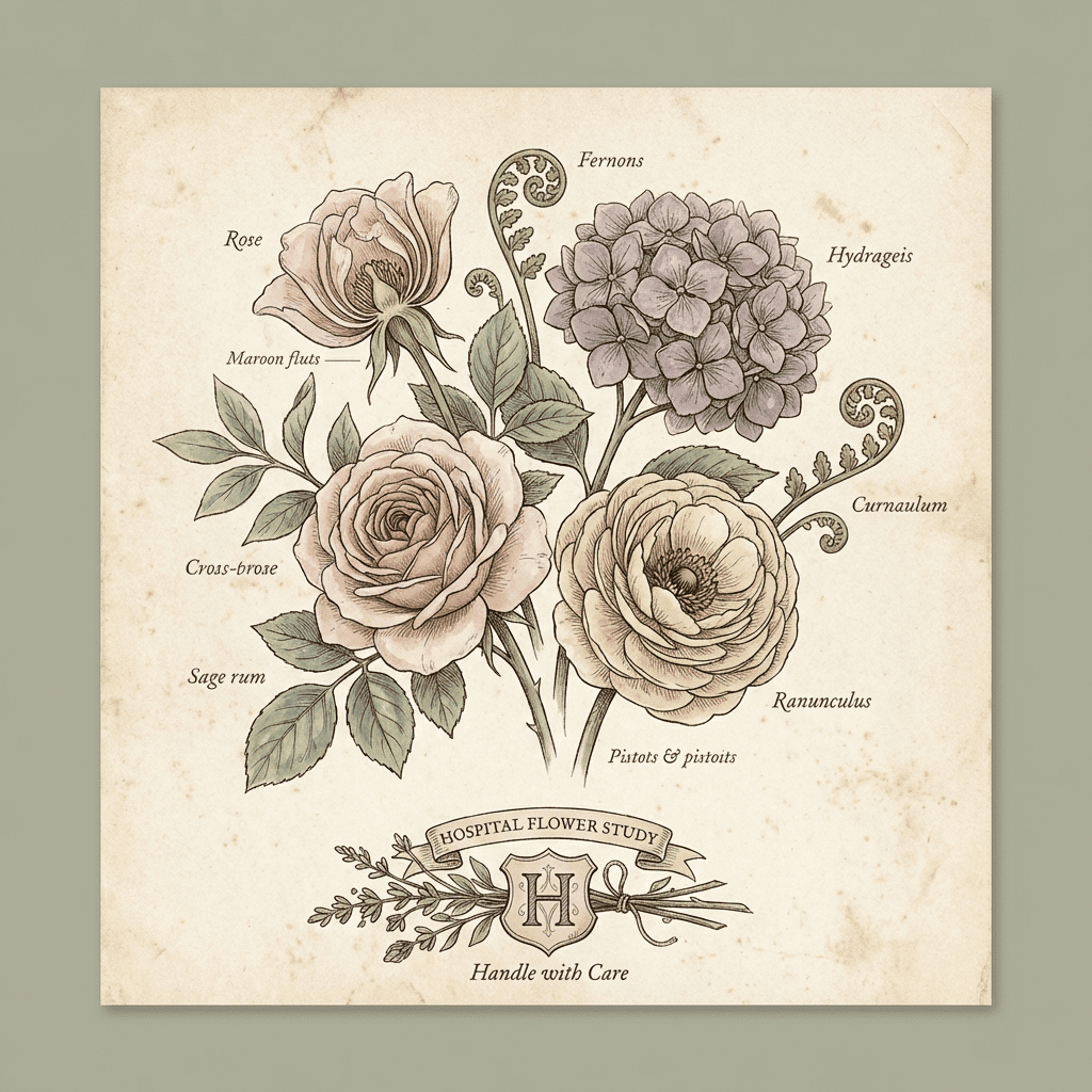 Hospital flower delivery with colorful bouquet and caring message