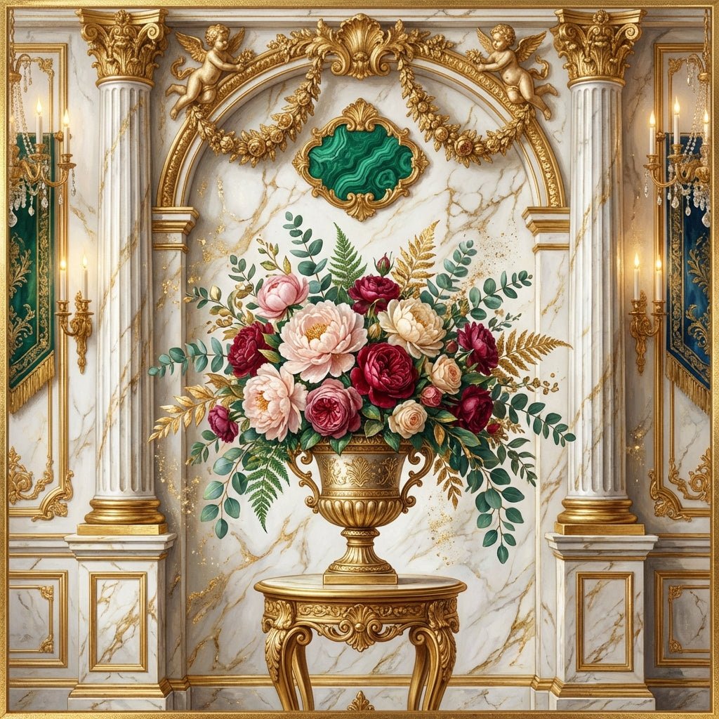 Luxury Mother's Day flower arrangement with peonies and roses.