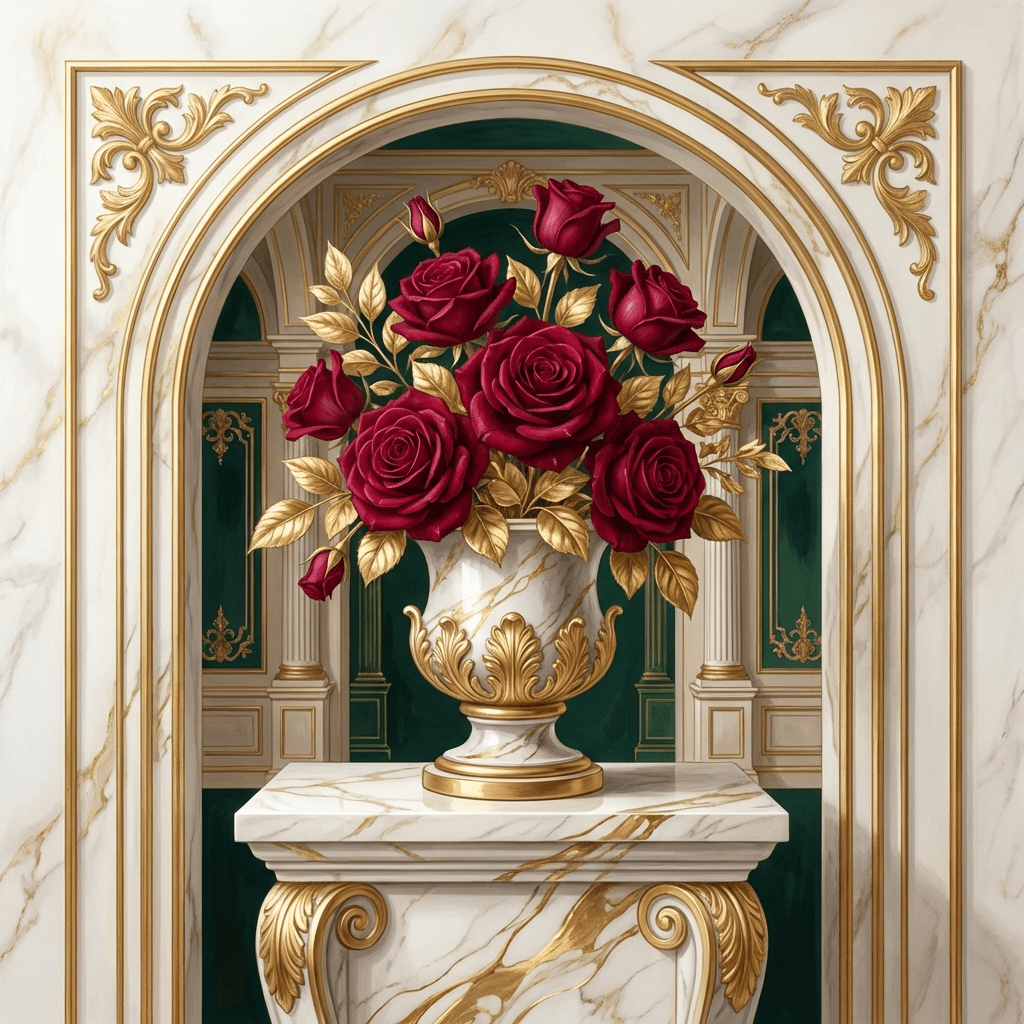 Luxury Valentine's Day flower arrangement with red Ecuadorian roses.