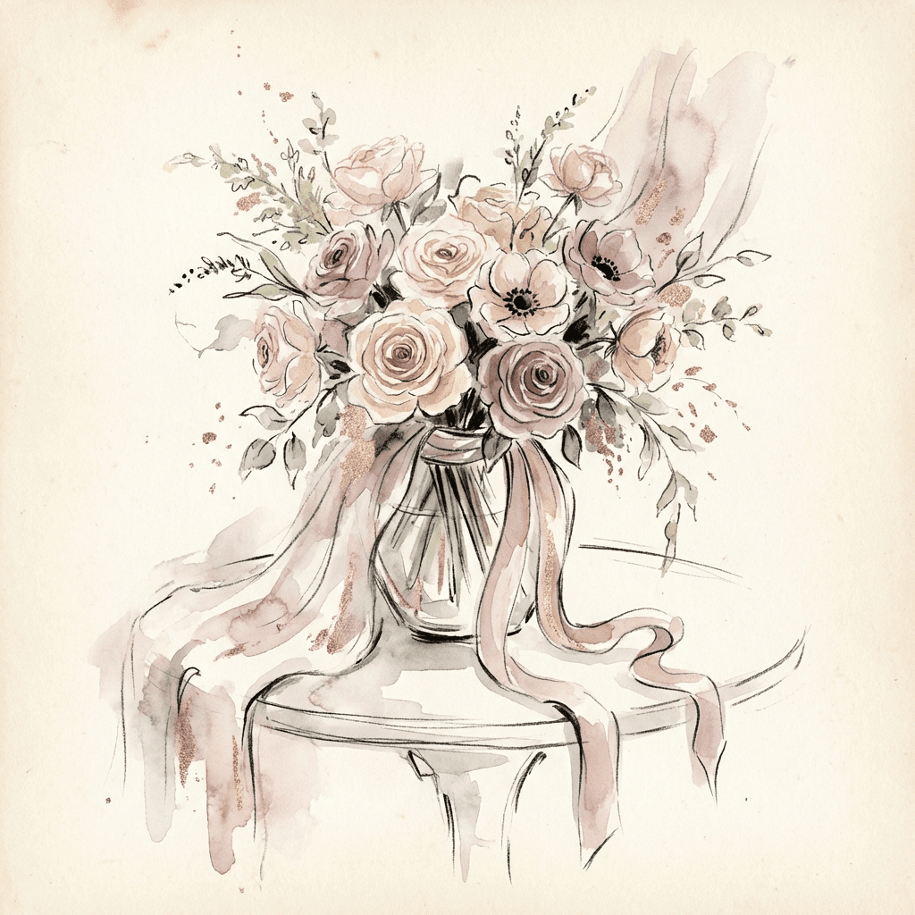 Bouquet of apology flowers on a table