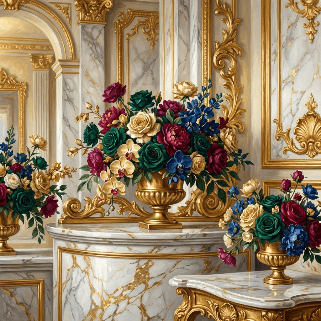 Stunning milestone anniversary party floral arrangements.