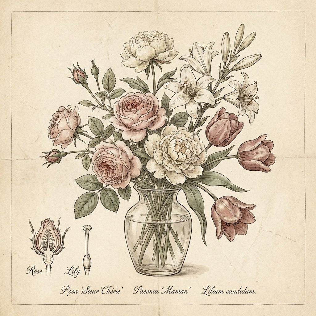 Pink and white flower arrangement for Mother's Day