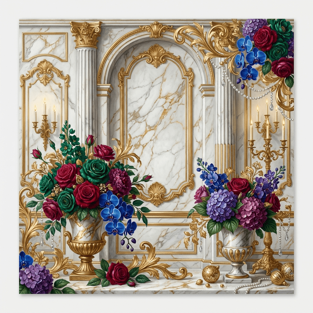 Elegant New Year's Eve floral arrangement with roses and orchids