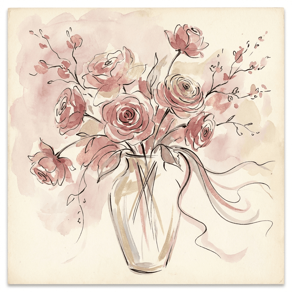 Romantic red and pink rose arrangement for Valentine's Day