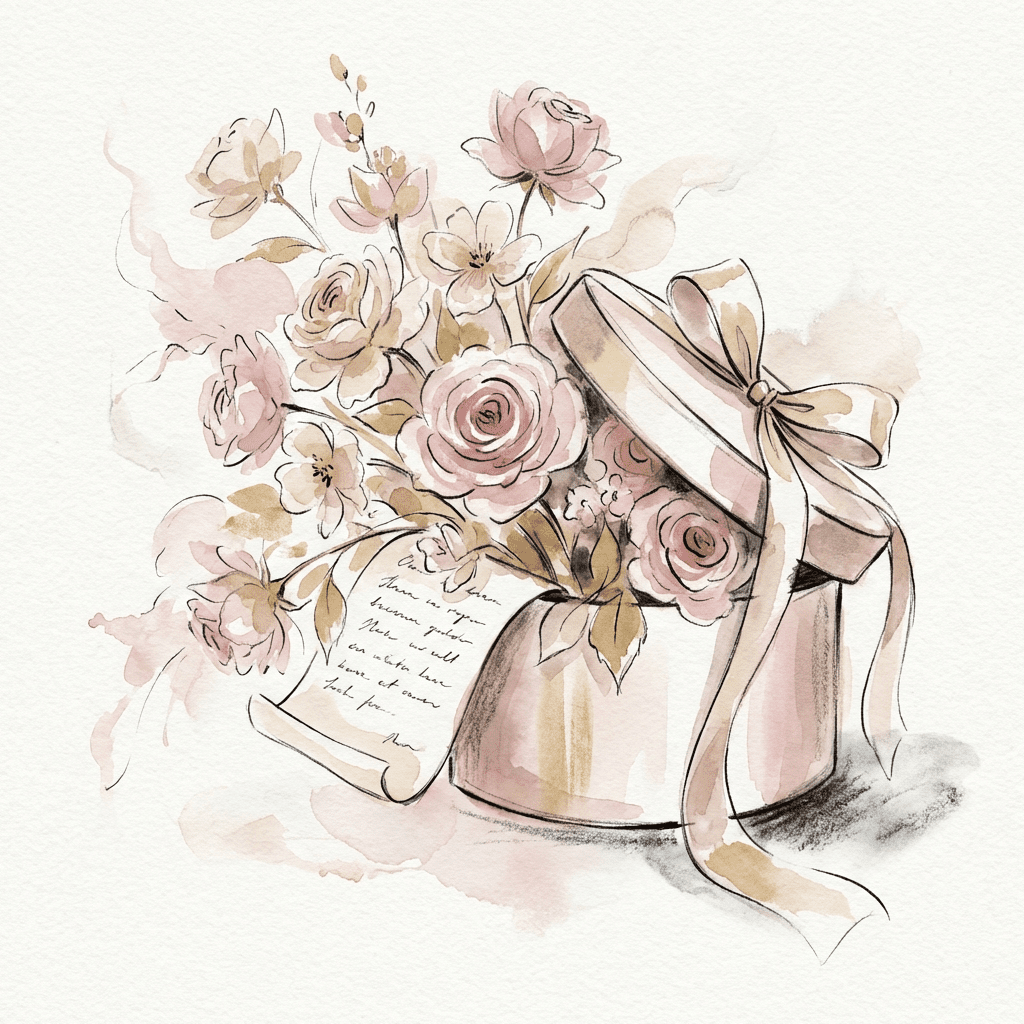 Surprise birthday flower delivery with roses and a handwritten card