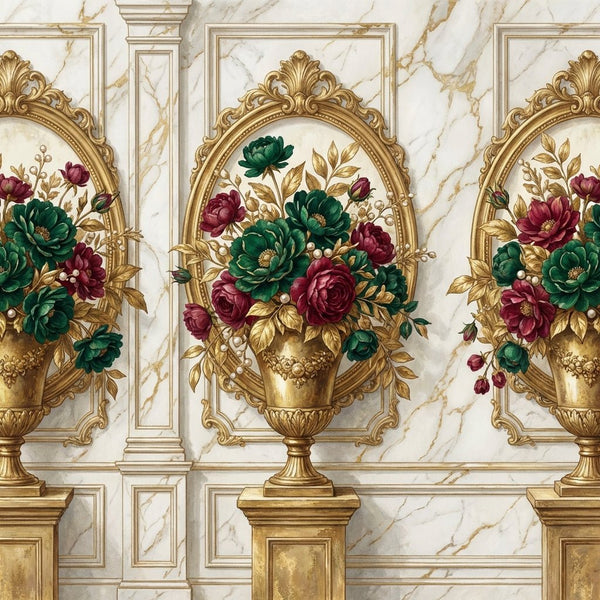 Team celebrating achievement with flowers.