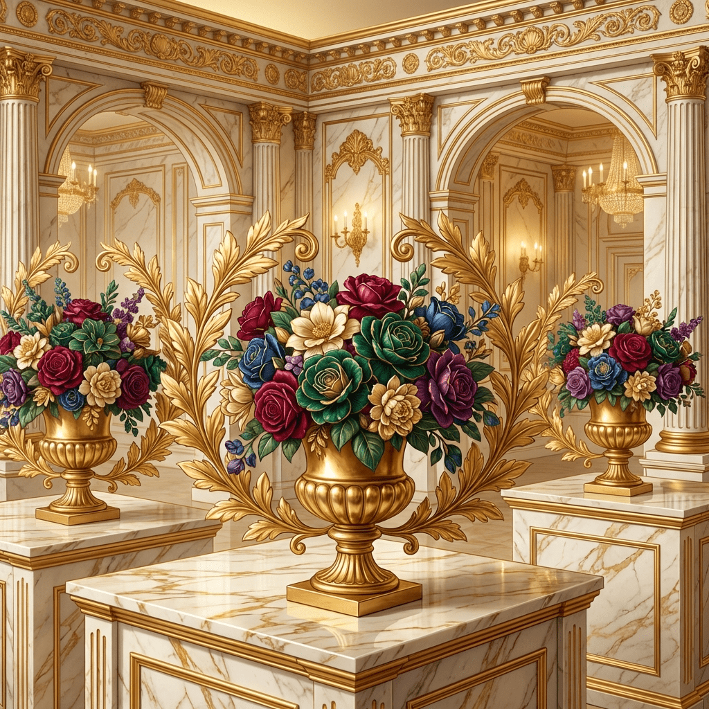 Stunning floral arrangement at a trade show booth