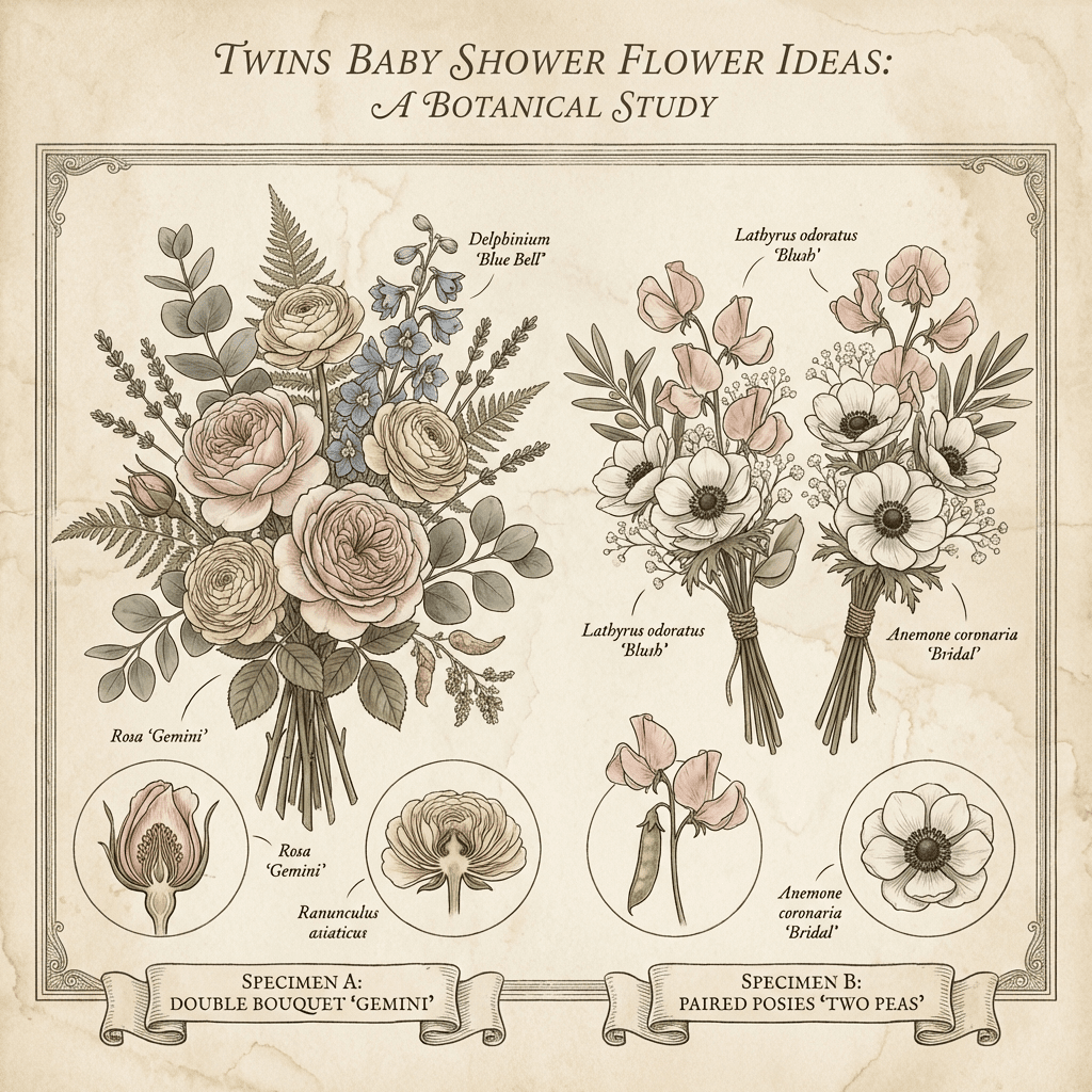 Twins baby shower flower arrangements