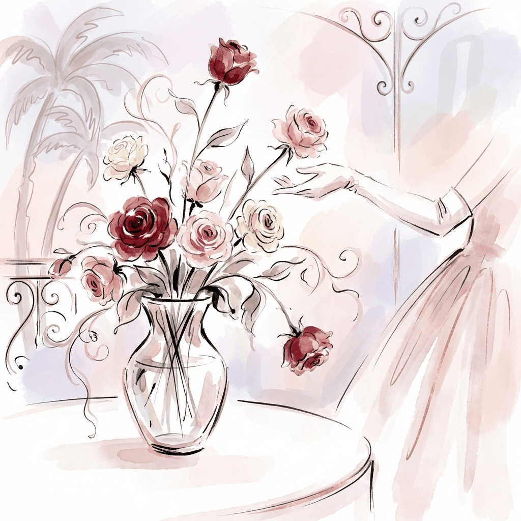 Romantic red roses in a vase, perfect for Valentine's Day in West Hollywood
