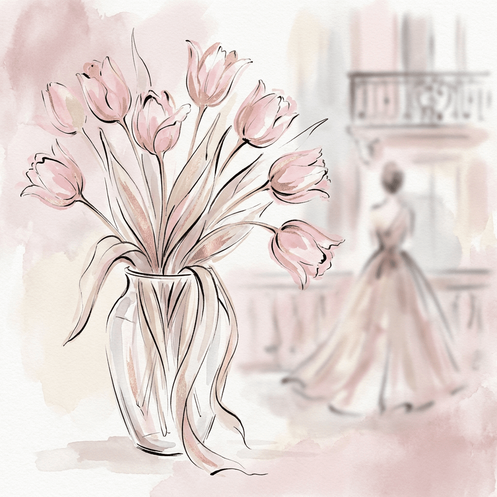 Valentine's Day flowers for crush - pink tulip bouquet.