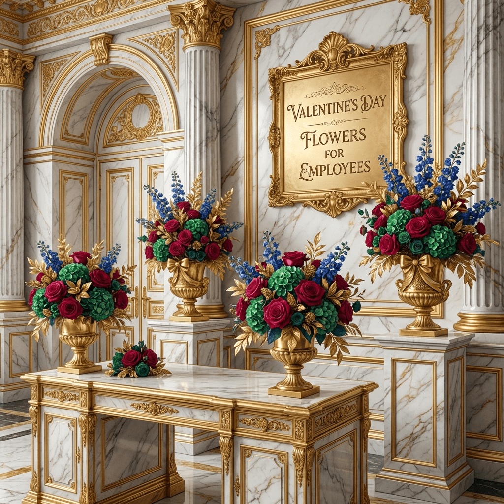 Valentine's Day flowers for employees in an office setting