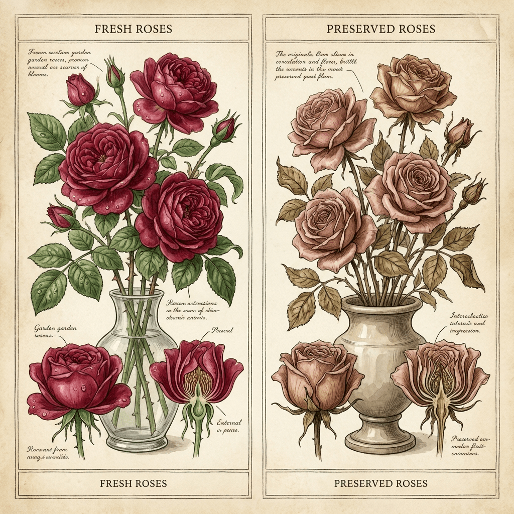 Fresh red roses in a vase for Valentine's Day