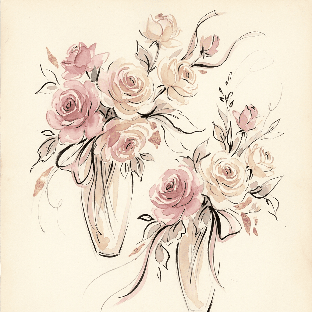 Luxurious ombre rose bouquet in shades of pink and cream for Valentine's Day