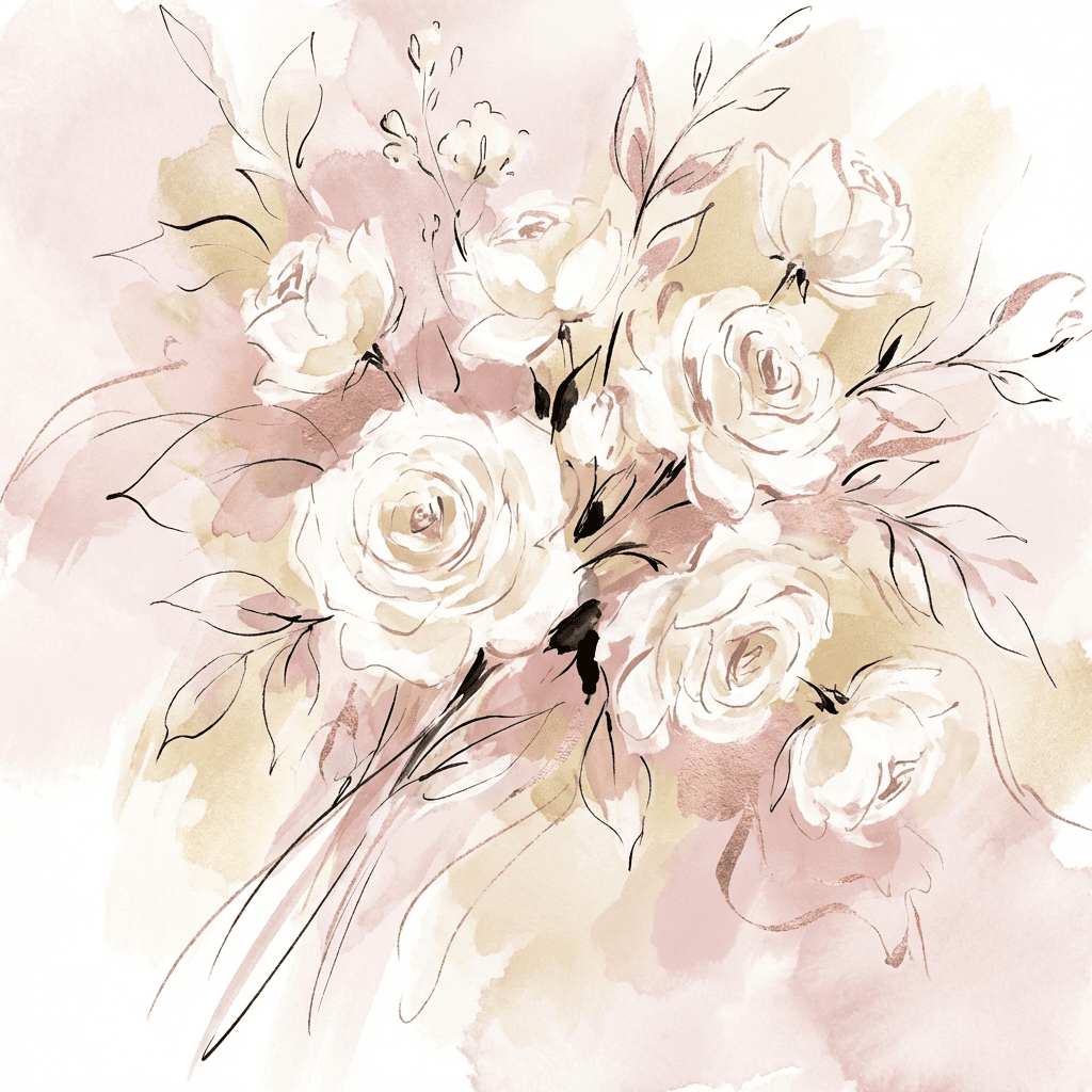 Elegant bouquet of white roses for Valentine's Day