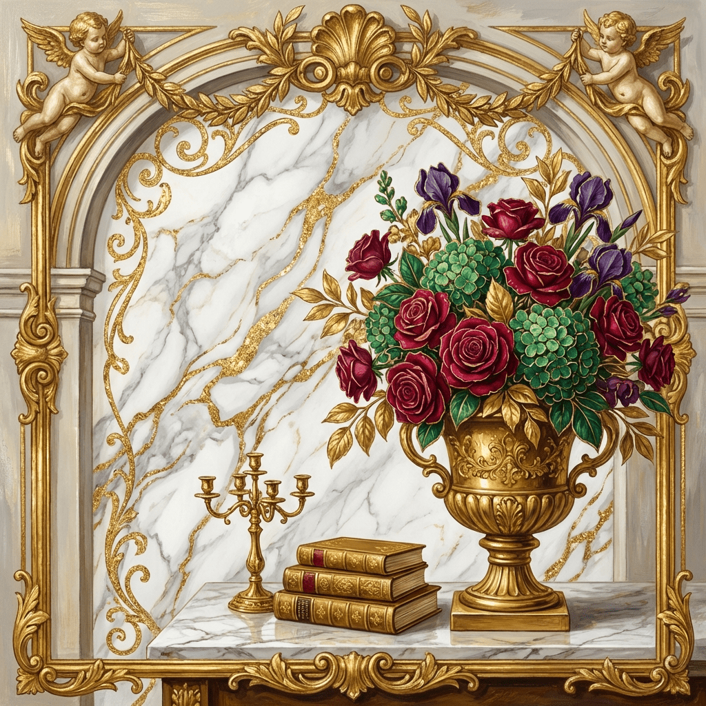 Elegant office space decorated with fresh flowers