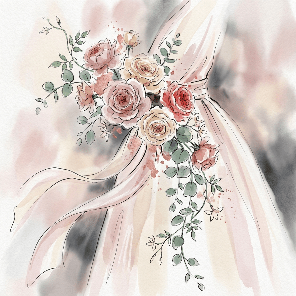 Valentine's Day flower arrangement with red and pink roses